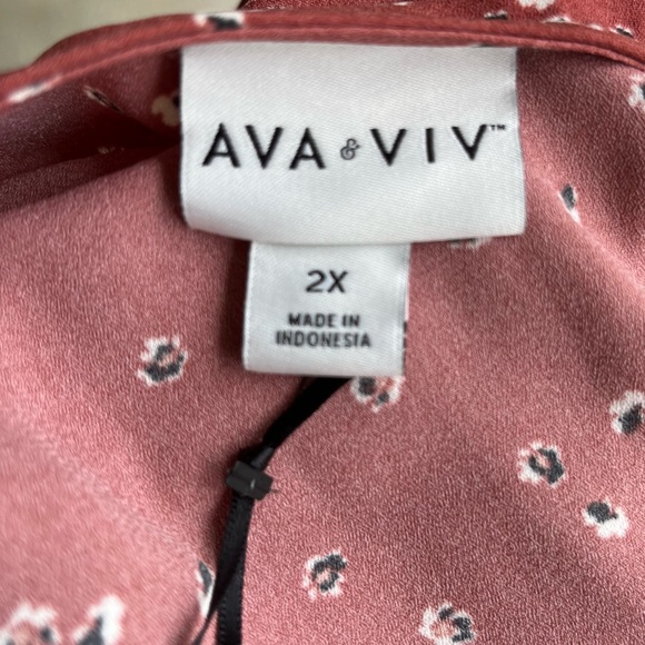 •Ava & Viv• NWT Burnt Orange Patterned Dress Size 2X - Picture 2 of 8